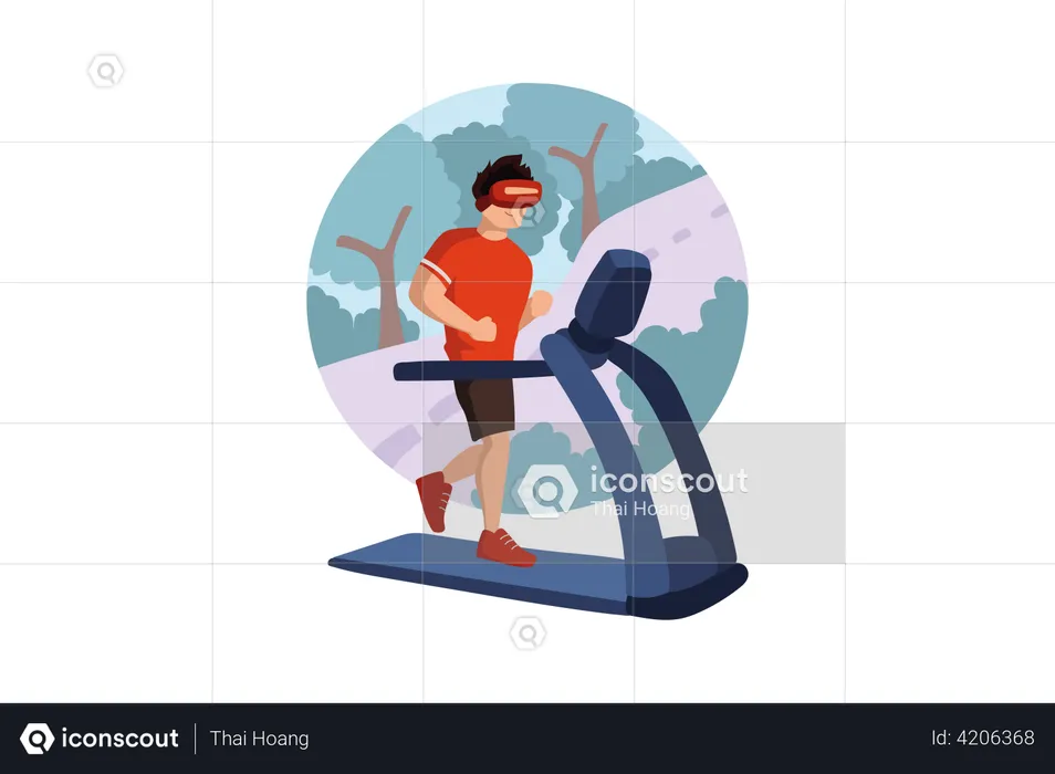 Fitness virtuel utilisant la technologie VR  Illustration