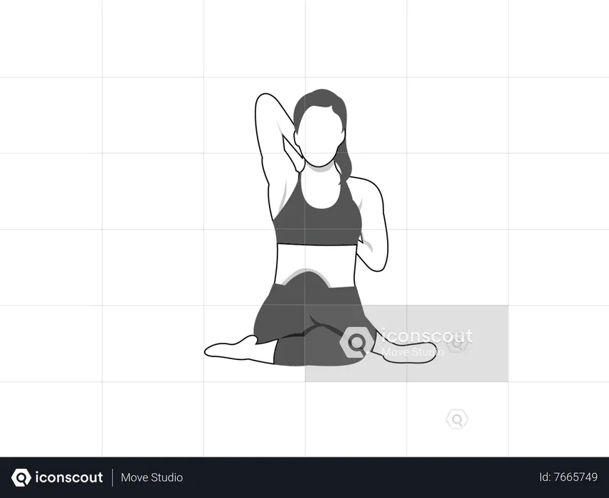 Fitness woman doing Gomukhasana  Illustration