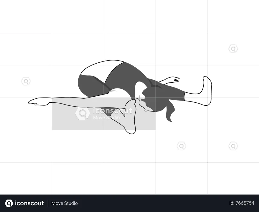 Fitness woman doing Kurmasana  Illustration