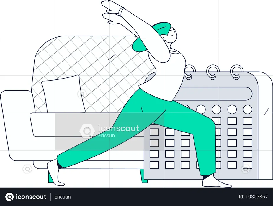 Fitness woman doing morning workout  Illustration