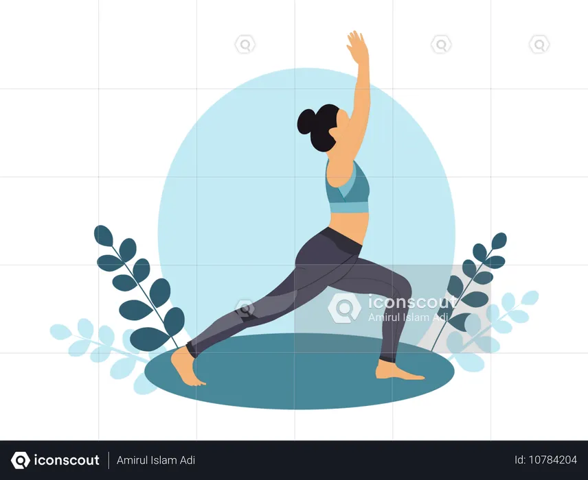 Fitness Woman doing Morning  yoga  Illustration