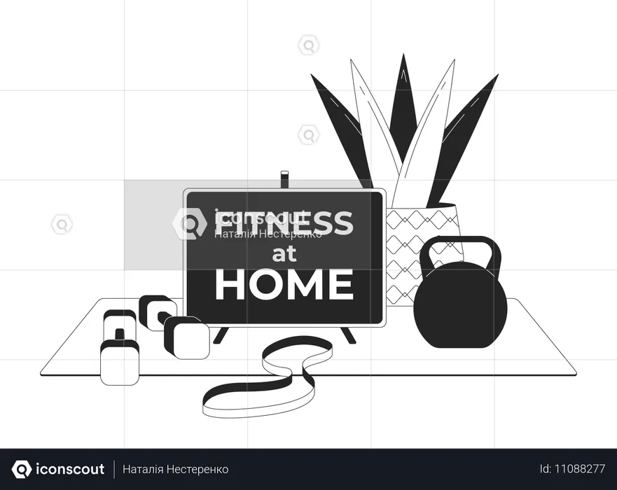 Fitness-Setup für zu Hause  Illustration