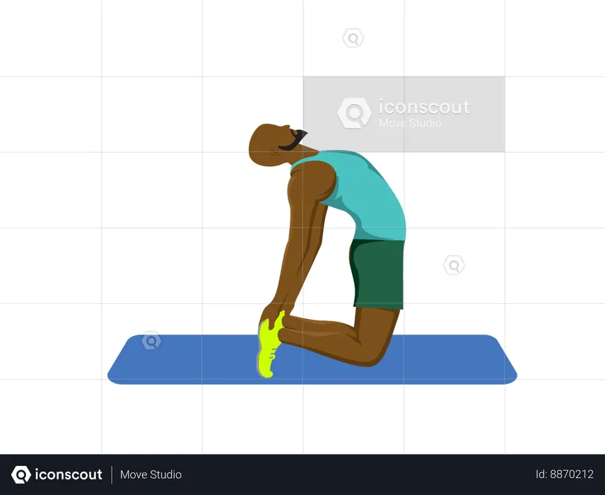 Fitnessman Camel Pose  Illustration