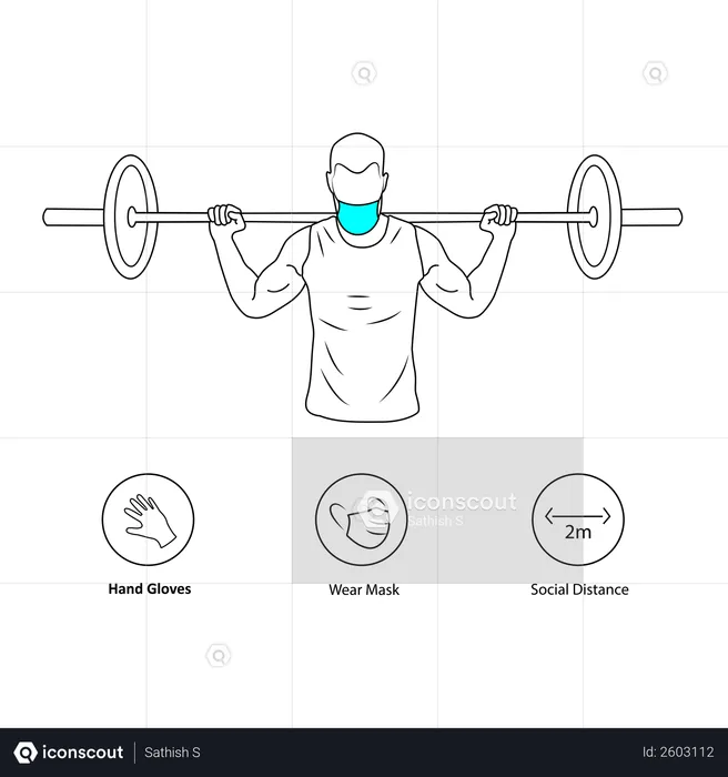 Sicherheitsmaßnahmen im Fitnessstudio  Illustration