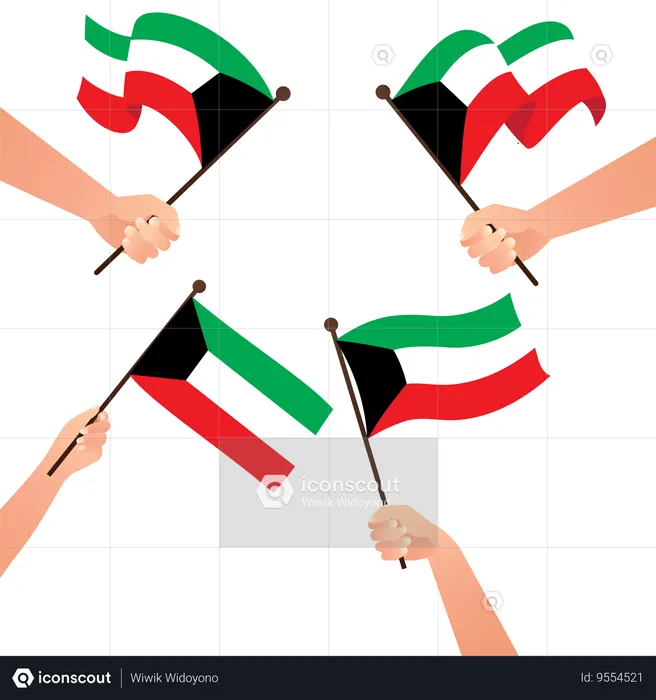 Flag of kuwait Flag Illustration