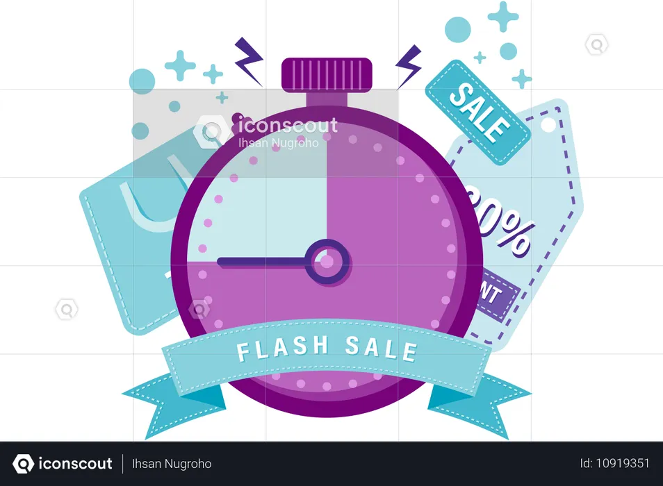 Flash sale countdown  Illustration