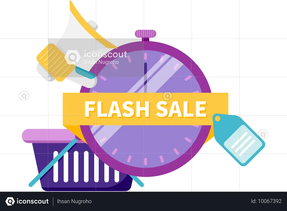 Flash sale live on shopping website  Illustration