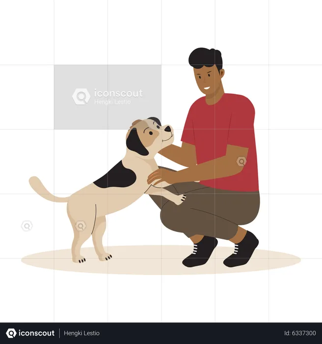 Flat design of people with dogs  Illustration