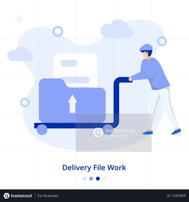 Flat Illustration Delivery File Work  Illustration