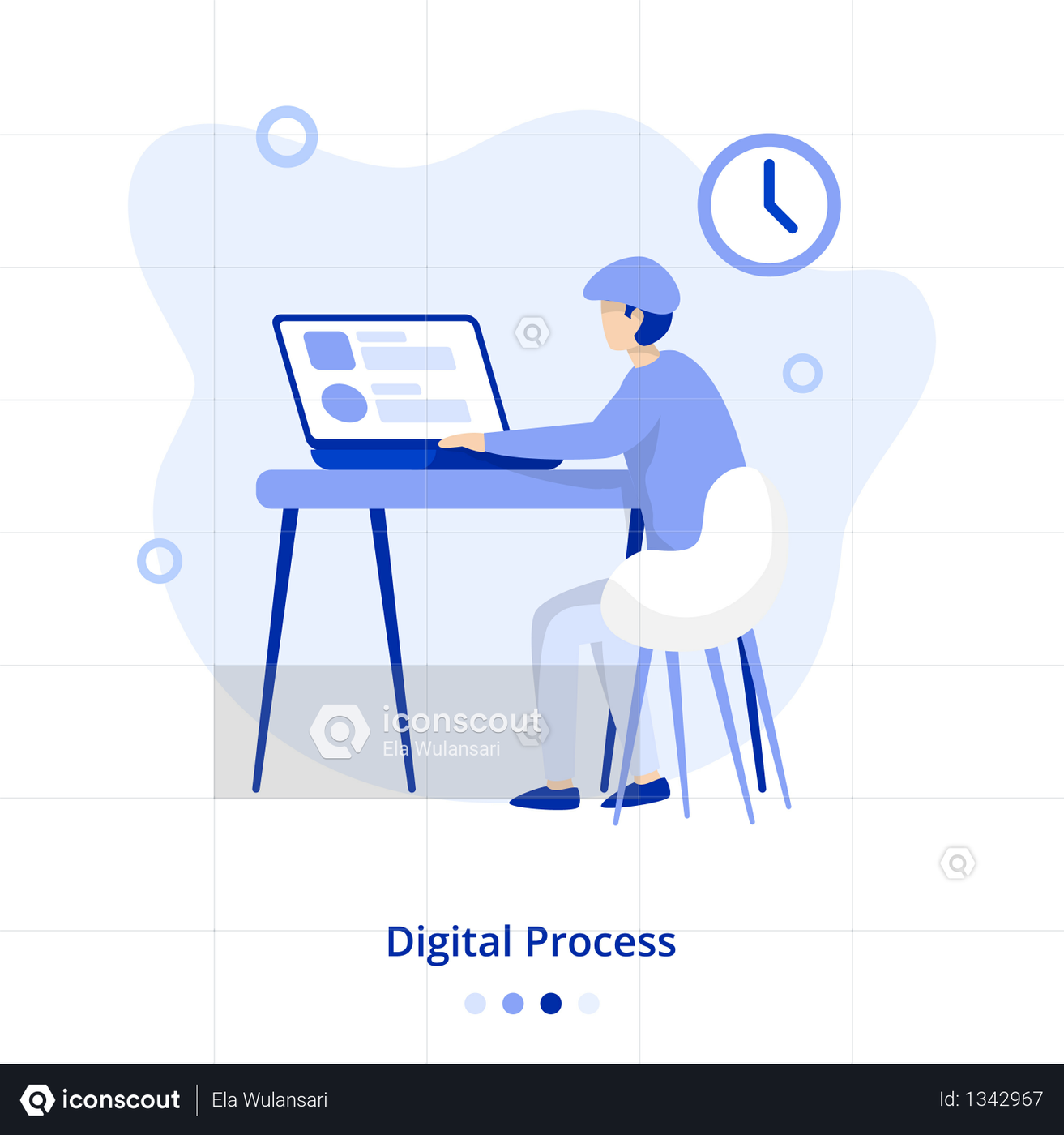 Best Premium Flat Illustration Digital Process Illustration download in