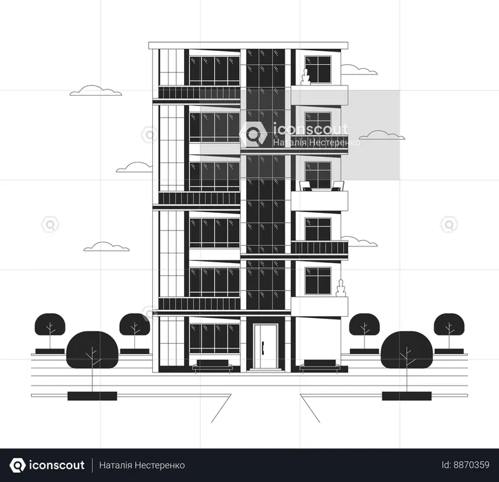 Flats apartment multistory  Illustration
