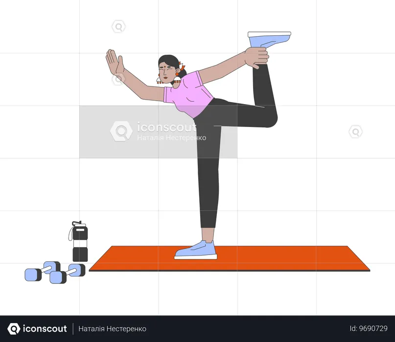 Donna indiana flessibile che fa yoga  Illustration