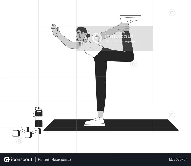 Flexible indische Frau macht Yoga  Illustration