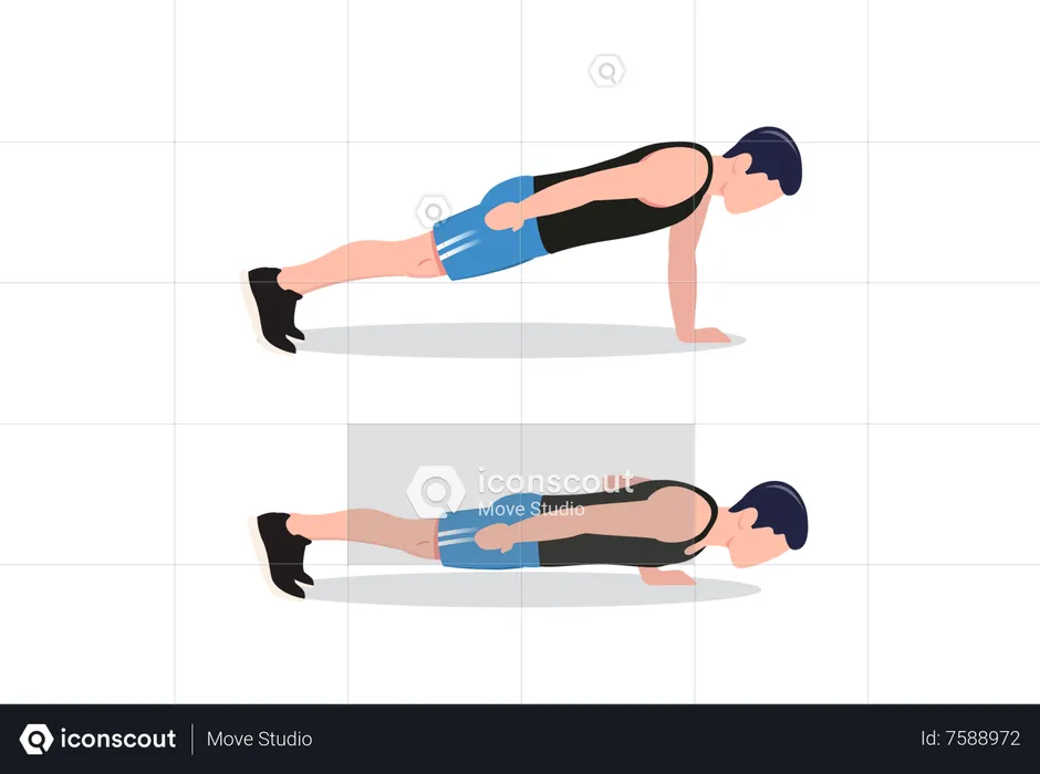 Flexiones con un brazo  Ilustración