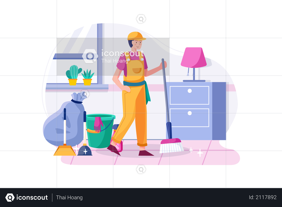 Floor Cleaning Illustration