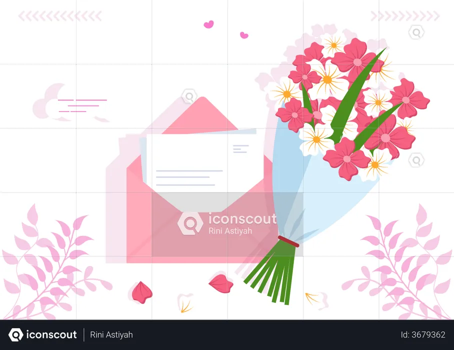 Flower Delivery  Illustration