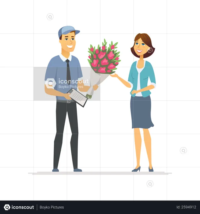 Flower delivery  Illustration