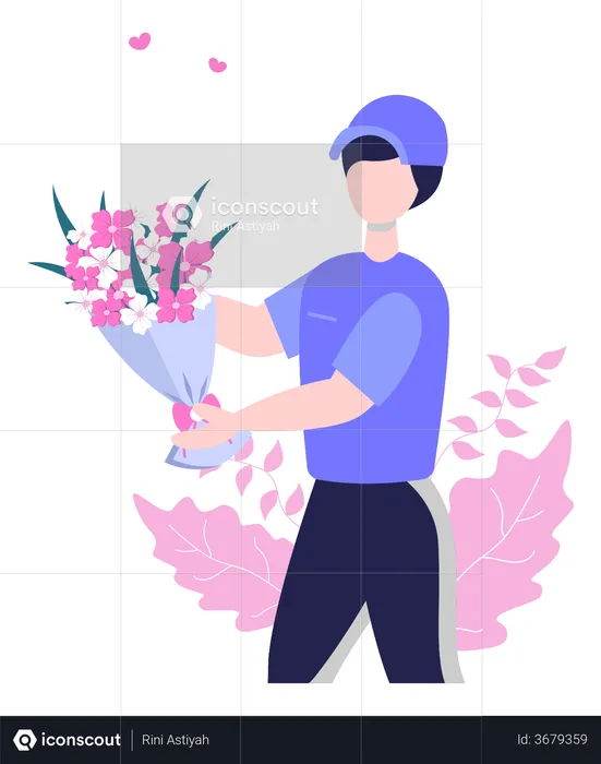 Flower Delivery Service  Illustration