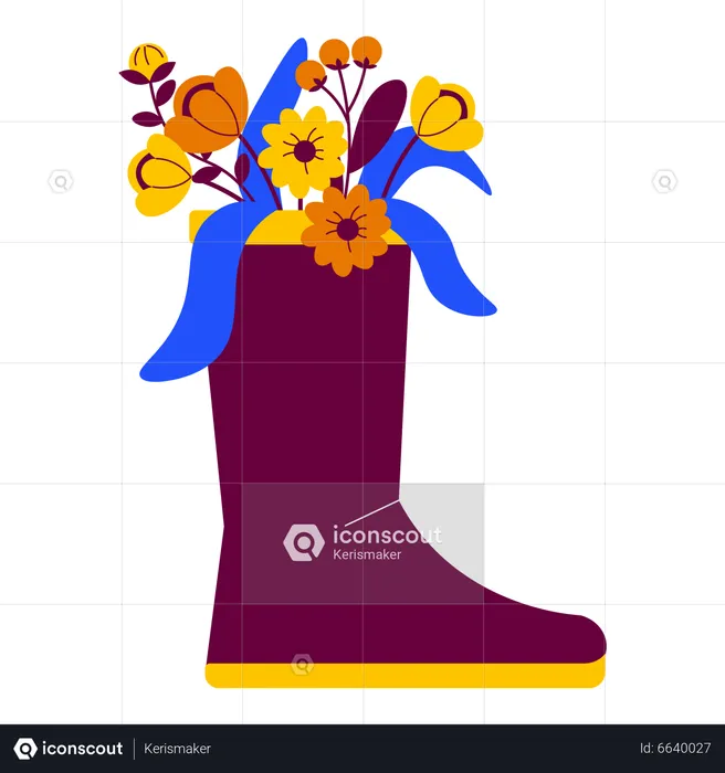 Flower in the boot  Illustration