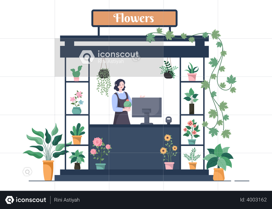 Flowers Shop Illustration