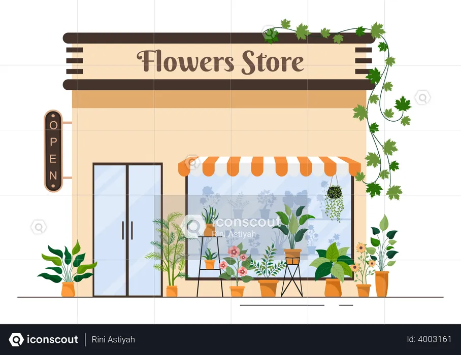 Flowers Store  Illustration