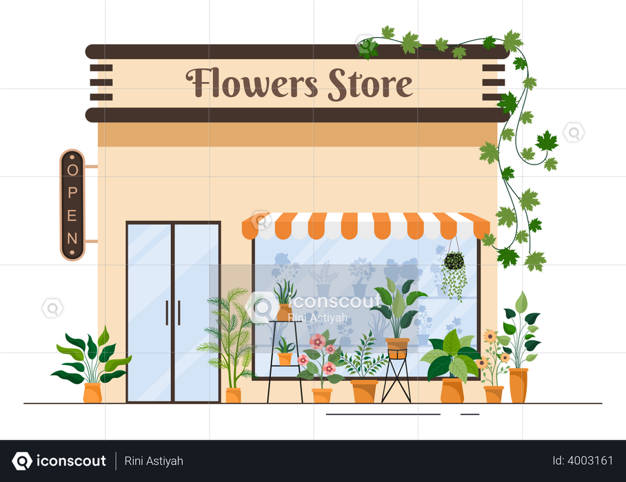 Flowers Store Illustration