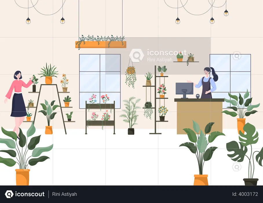 Flowers Store  Illustration