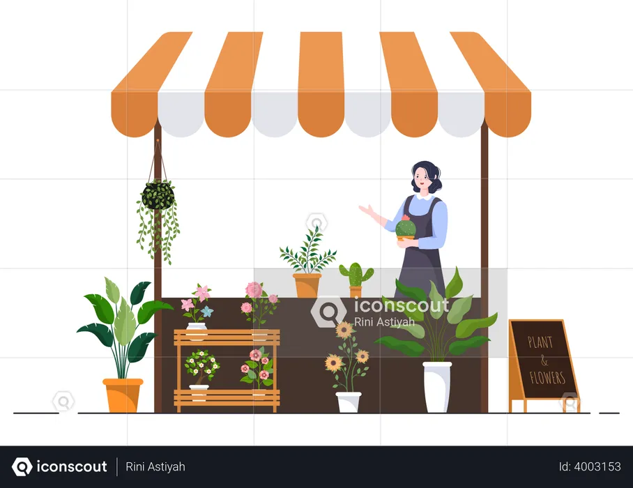 Flowers Store  Illustration