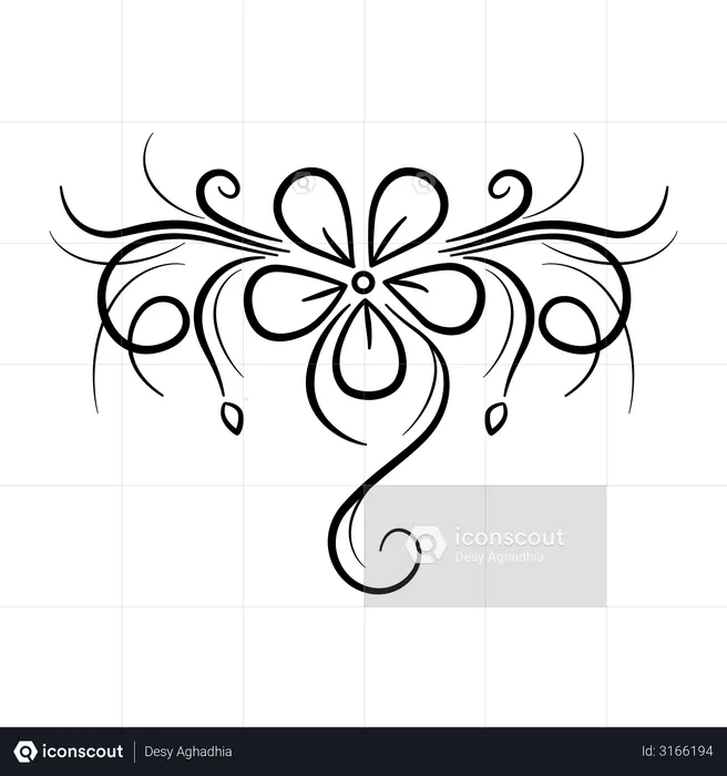 Flowers, swirls and curls  Illustration