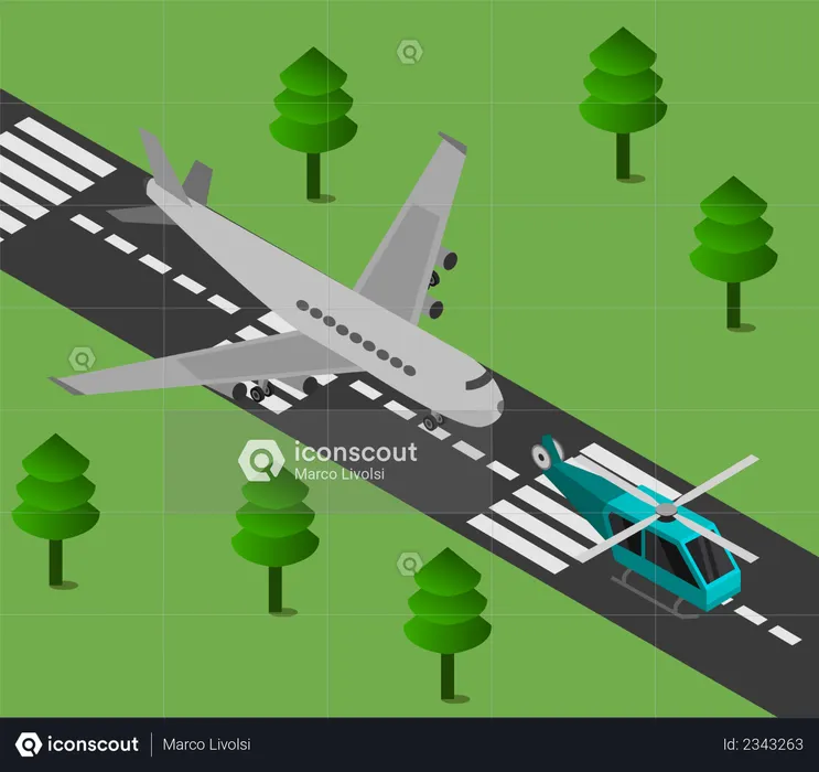 Flughafen-Rollbahn  Illustration