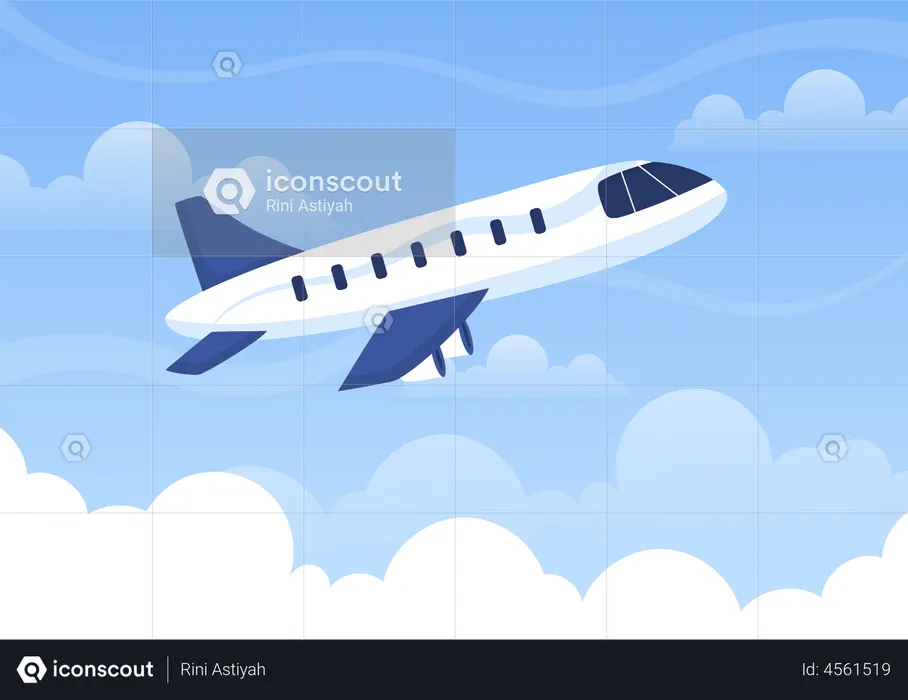 Flugzeug im Himmel  Illustration
