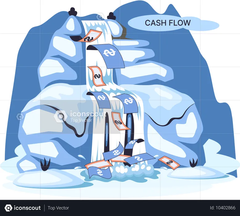 Fluxo de caixa empresarial  Ilustração