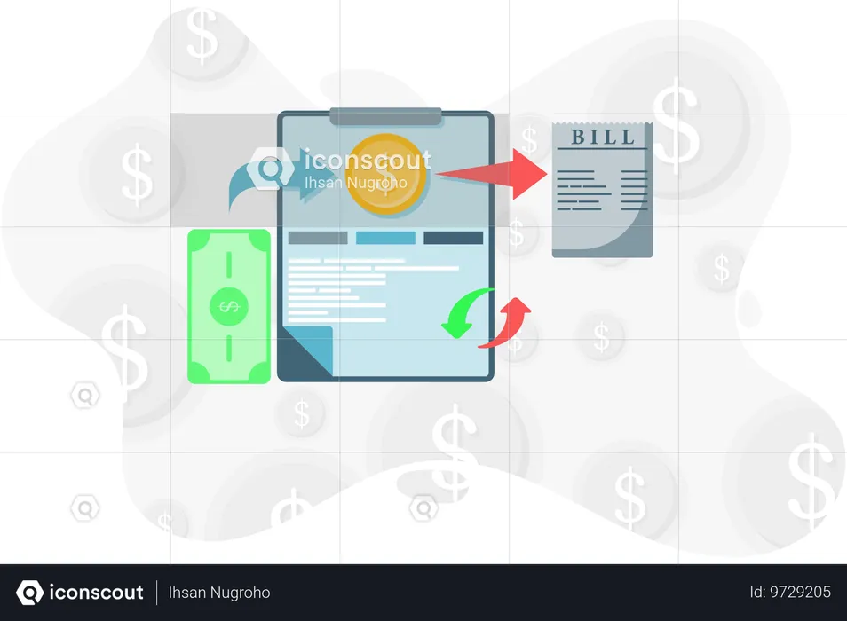 Fluxo de caixa financeiro  Ilustração