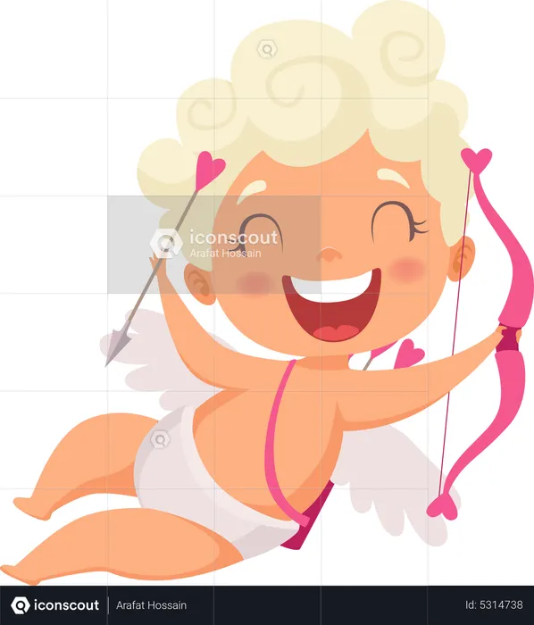 Flying baby cupid  Illustration