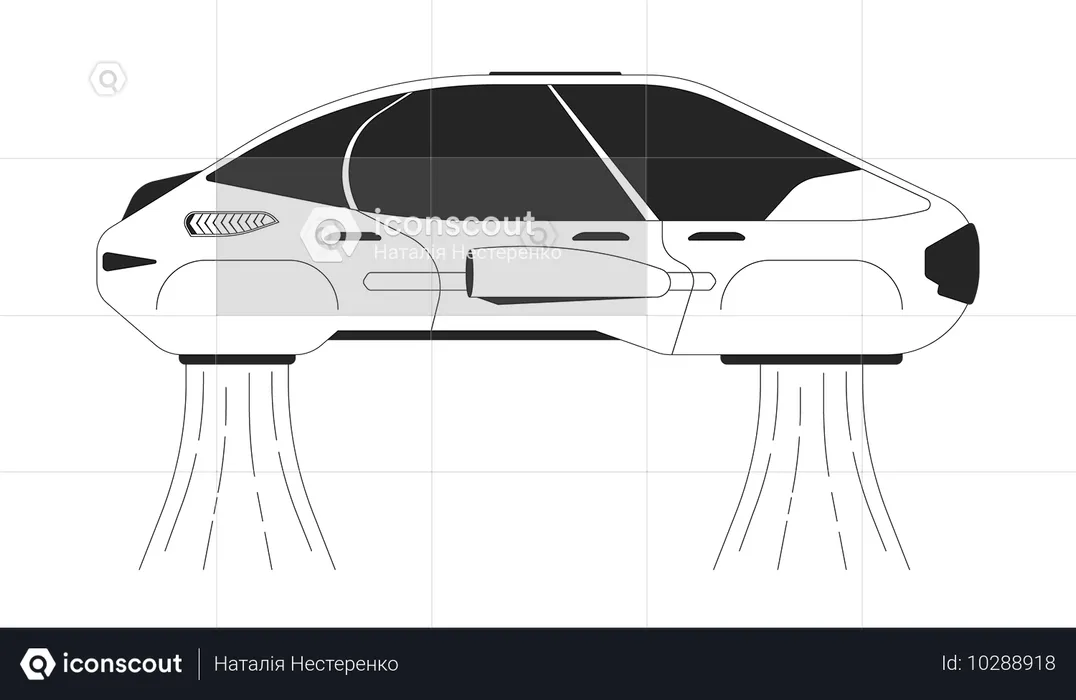 Flying car without driver  Illustration