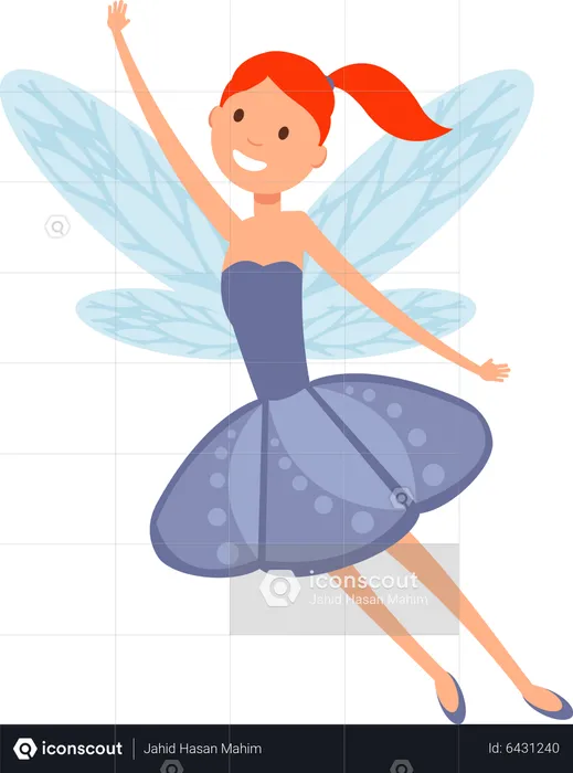 Flying fairies in dress  Illustration