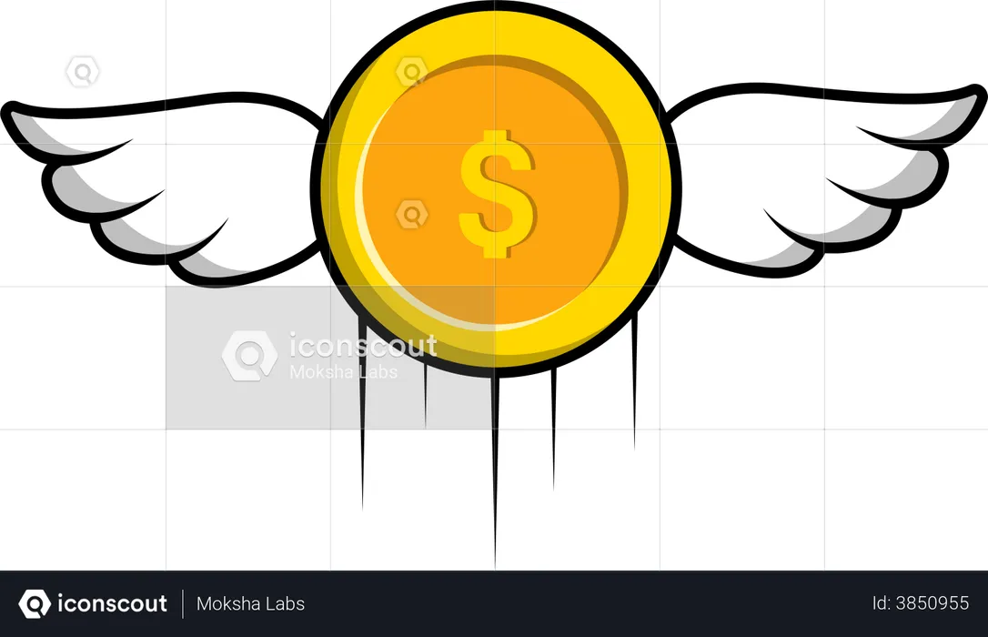 Flying Gold Coin  Illustration