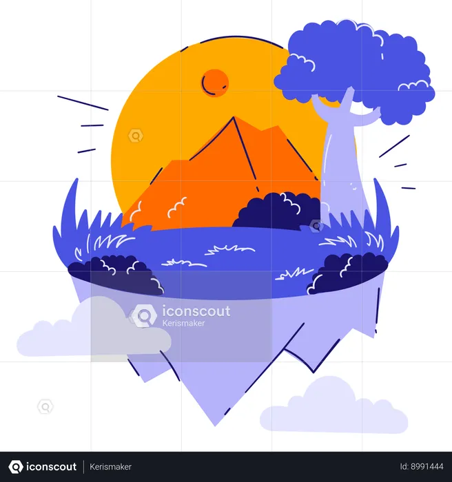 Flying Island  Illustration