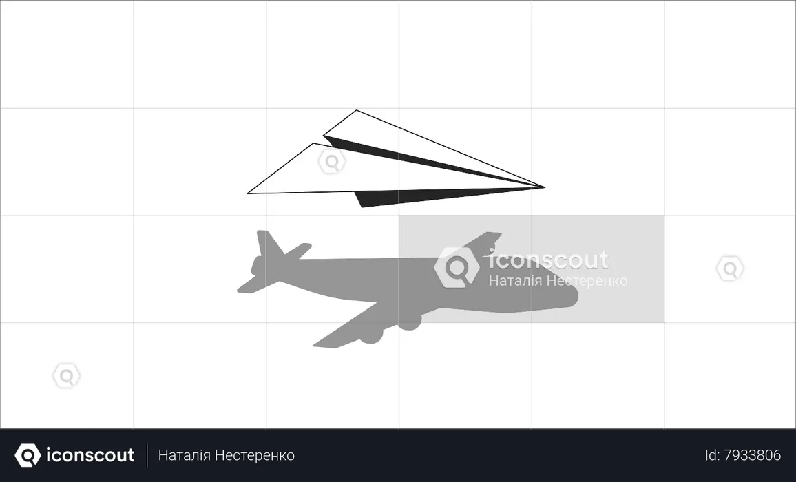 Flying paper plane  Illustration