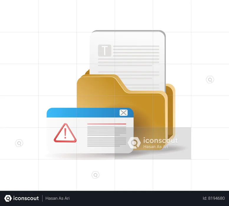 Folder data warning window  Illustration