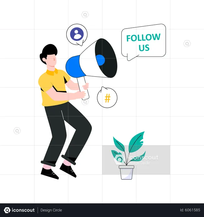 Follow Us  Illustration