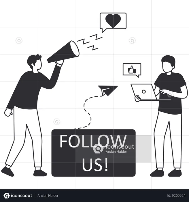 Follow Us  Illustration