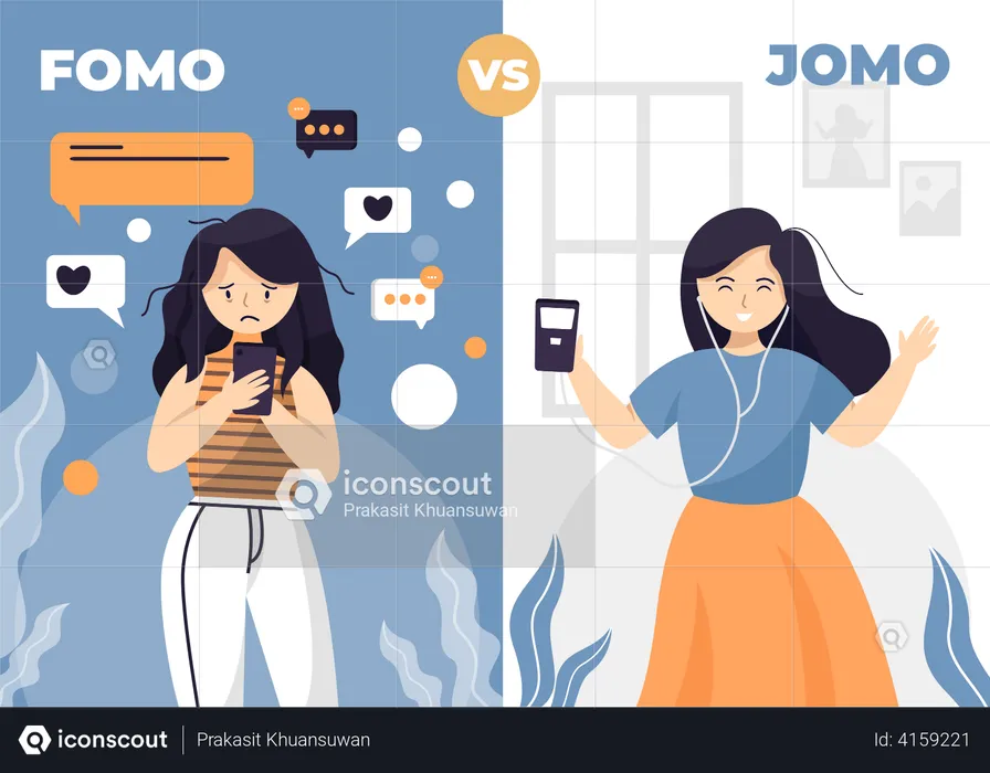 Fomo vs Jomo  Ilustração
