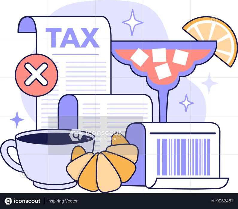 Food bill with no tax  Illustration