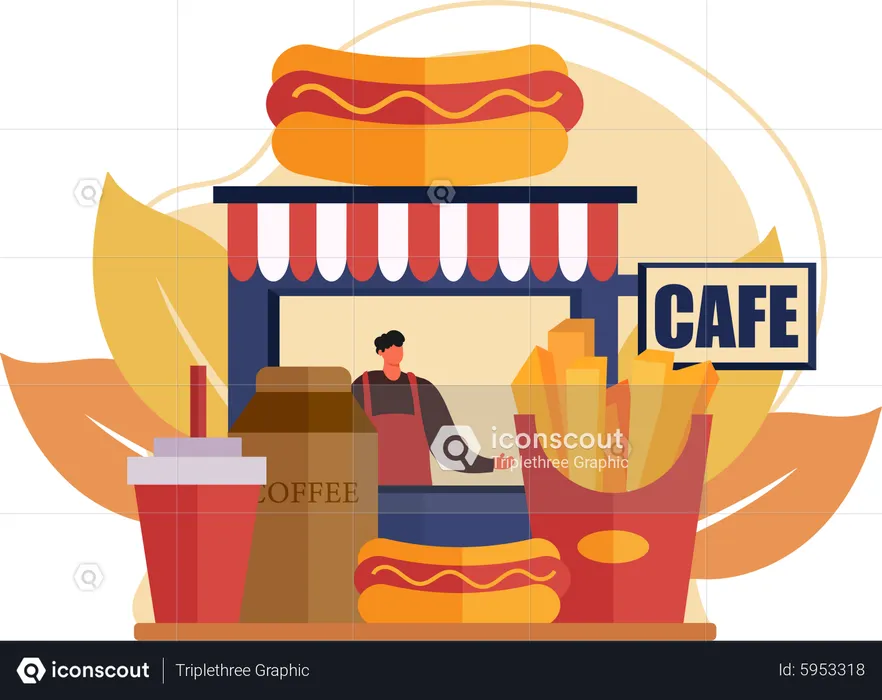 Food Cafe  Illustration