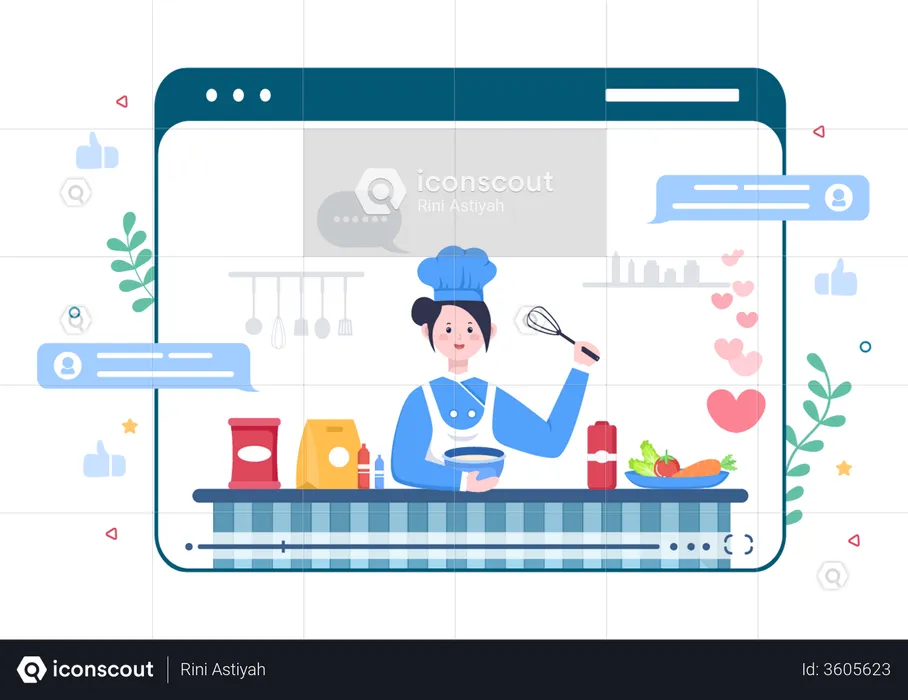 Food Cooking Blogger  Illustration