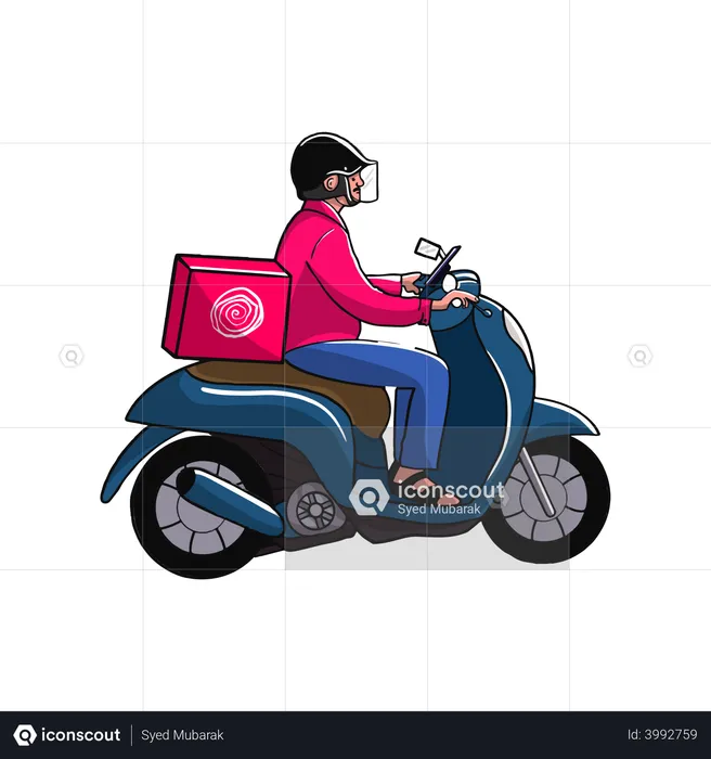 Food Delivery Bike  Illustration