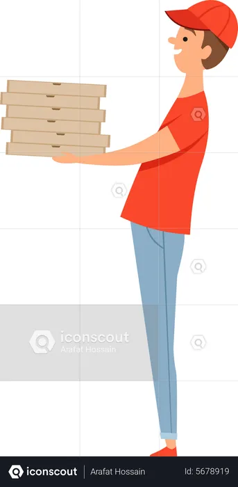 Food delivery boy  Illustration
