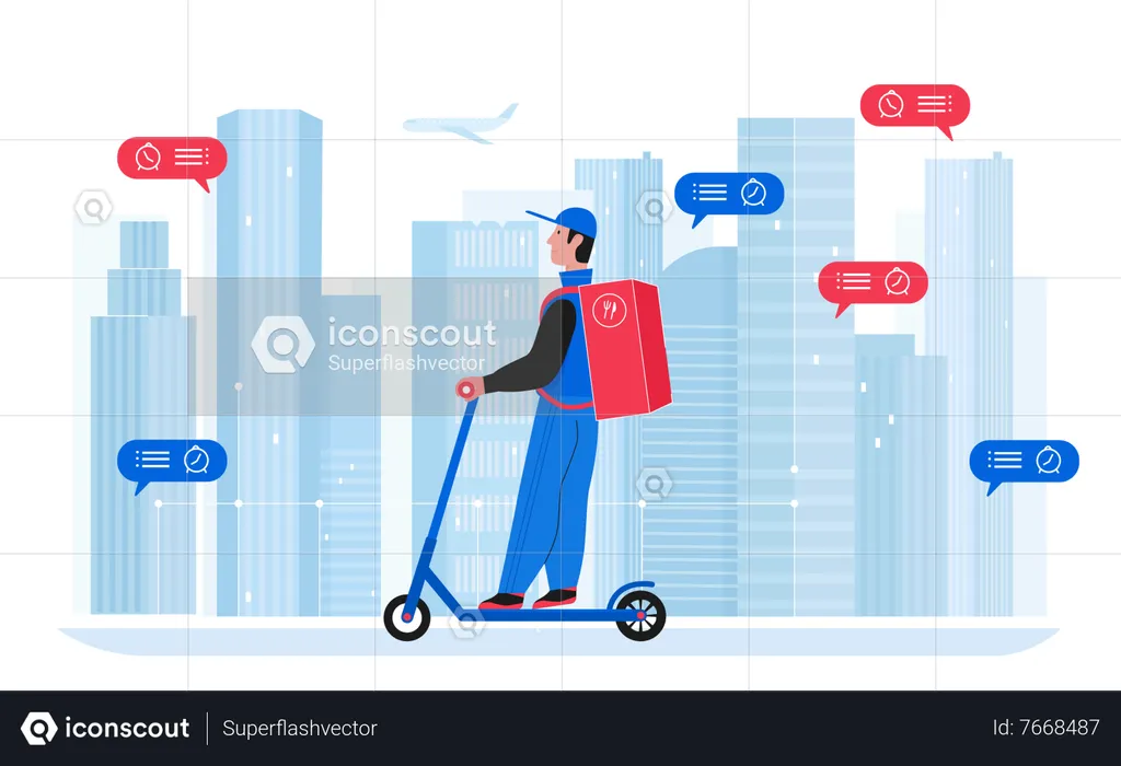 Food Delivery Executive  Illustration