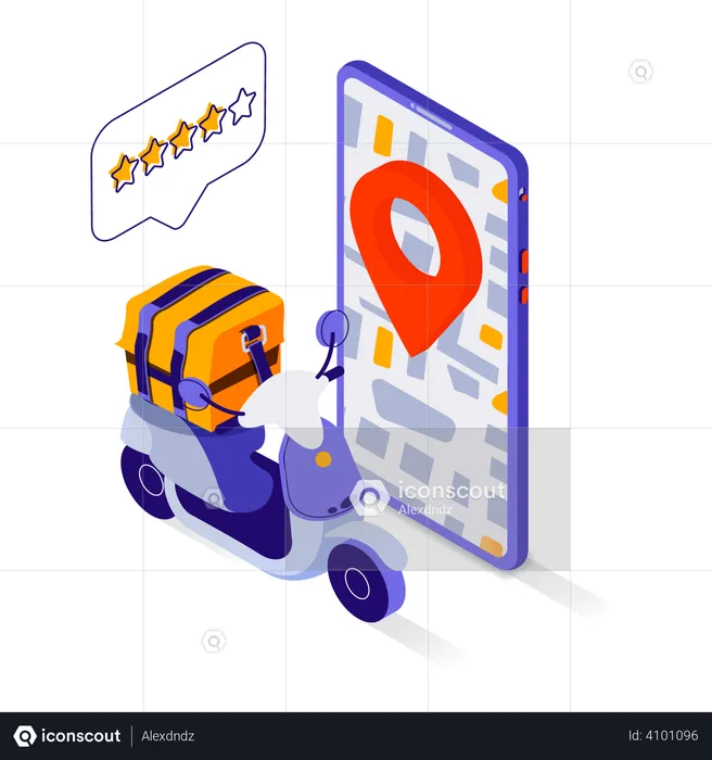 Food Delivery Location  Illustration